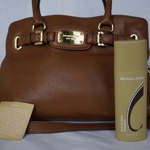 Michael Kors Leather Hamilton Bag Cognac
